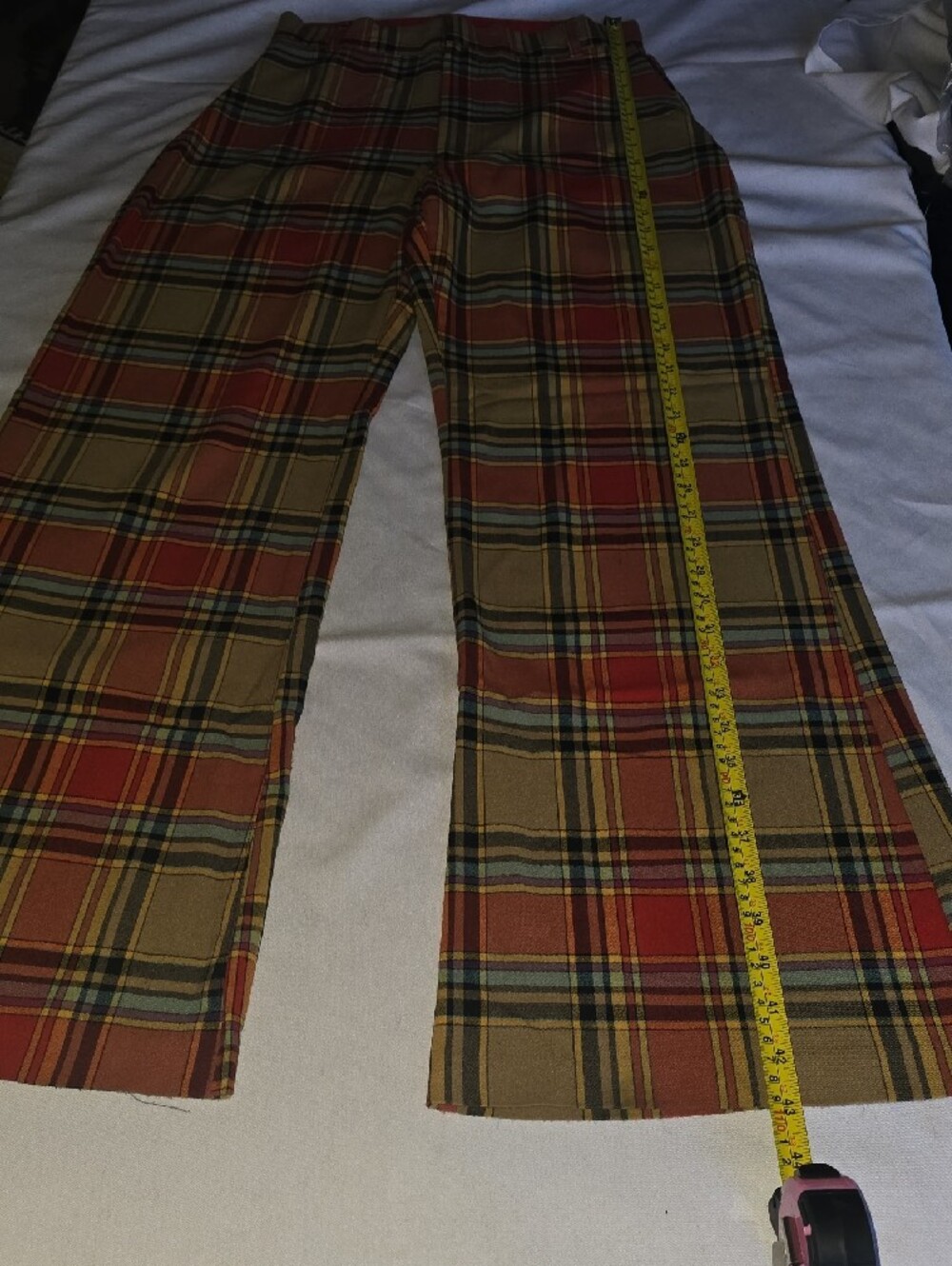 Free People Plaid Jules Wide Leg Pants Size 4 Relaxed Fit Slouchy 90's - Picture 6 of 7